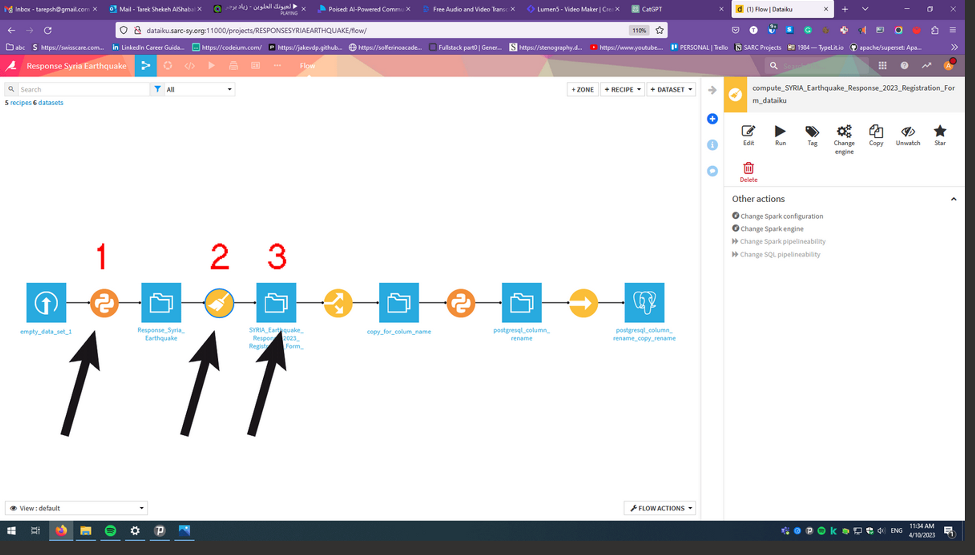 screenshot of dataiku ETL